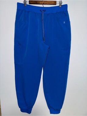 Jaanuu Men's Large Short Drawstring Scrub Jogger  Blue J85013S